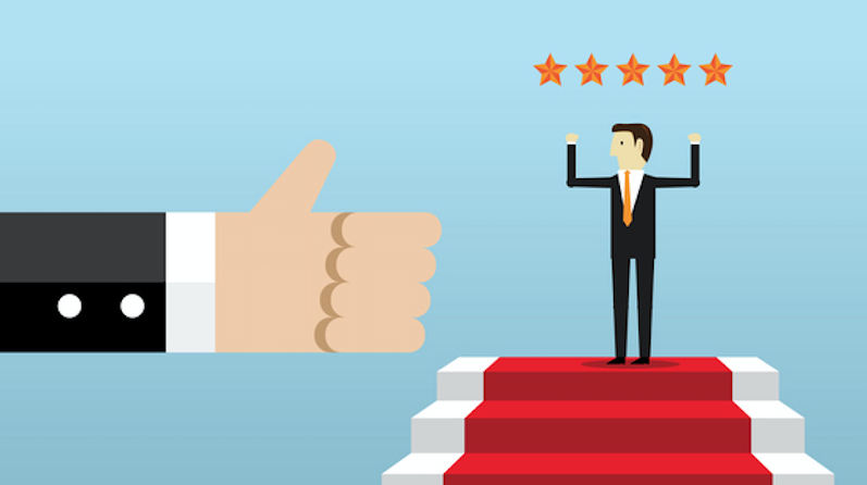 Illustration depicting positive reviews